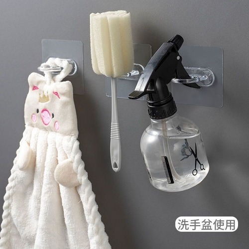 Loop Strong Adhesive Hook Invisible Multi-functional Door Behind Hanging Cleanser Clothes Rack Kitchen Bathroom No Hole Invisible Storage Gadget