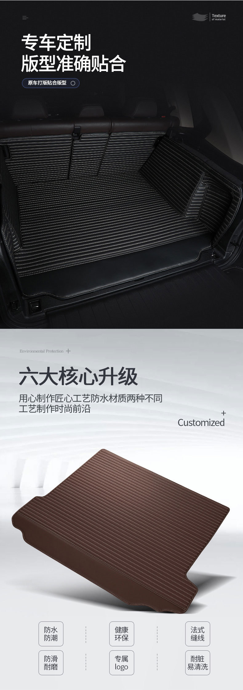 High-End Quality Trunk Mat, Tail Box Mat, Special Car-Specific Full-Surround Rear Compartment Mat, Cross-Border Export and Foreign Trade
