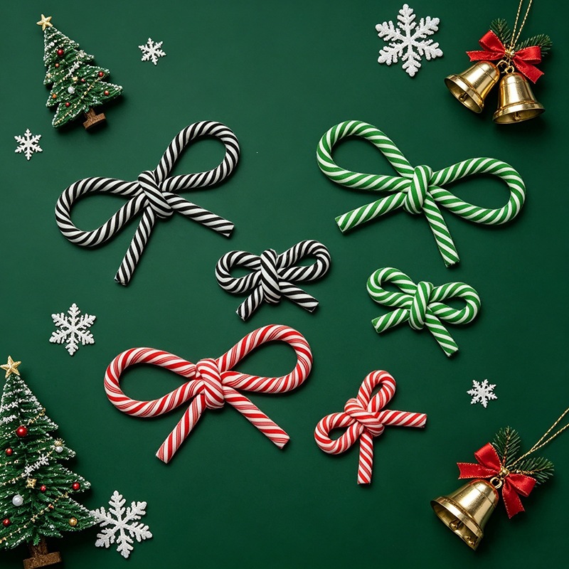 DIY accessories, simulated soft clay Christmas bows, Christmas tree decoration accessories, storage box, refrigerator magnets