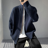 2026秋季青少年圆领长袖开衫毛衣男宽松运动针织衫透气罗纹底摆，男装针织衫/毛衣，星座614