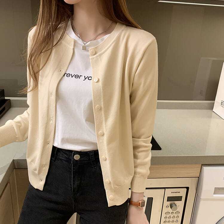 Internet Celebrity Knitted Cardigan Women's Thin Inner Sweater Short Jacket 2025 Spring & Fall New Women's Short Top