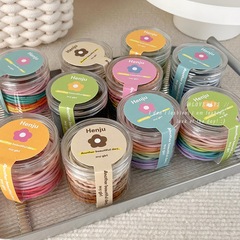 48根罐裝 多巴胺女孩糖果色基礎皮筋高彈力頭繩少女百搭發繩髮飾