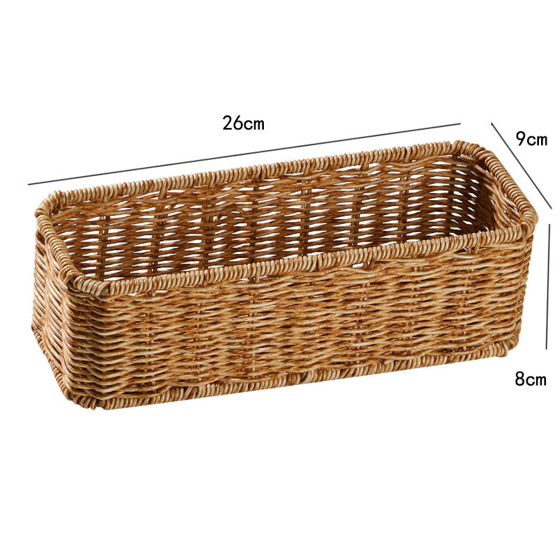 Cesta de almacenamiento de tela de caña imitación ropa sucia juguetes bocadillos cesta de almacenamiento de artículos de bambú tejido casero sala de estar gabinete de televisión escritorio completo