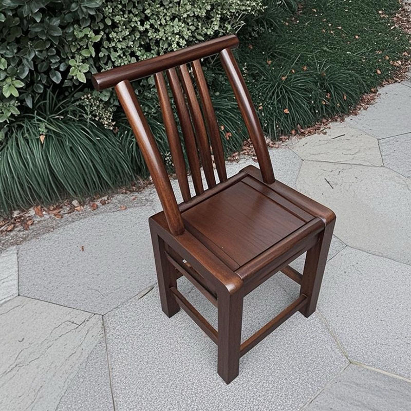 Rural Old-Fashioned Solid Wood Dining Chair Kidsren's Farmhouse Restaurant Mahjong Chair Shoe Changing Stool Household Wooden Back Chair J&