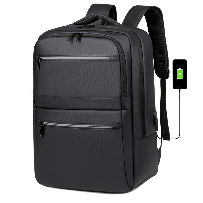 Negocios transfronterizos de gran capacidad 15,6 pulgadas computadora mochila para hombre carga USB reducción de carga bolsa para estudiantes de secundaria universitaria