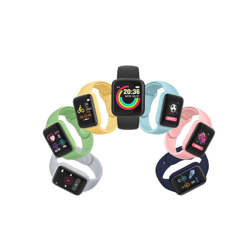 Y68 Smart Bracelet Watch D20 Macaron 1.44 Step-by-step Heart Rate Exercise Student Foreign Trade Cross-border Gift 2022