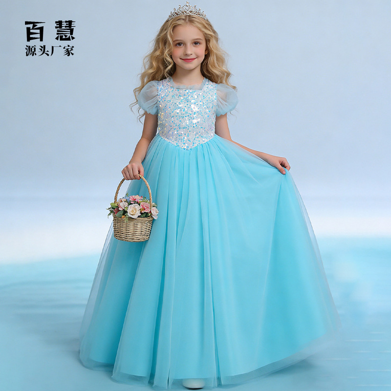 Europe and the United States foreign trade Christmas new girls baby birthday catwalk piano performance puffy yarn children's dress princess dress