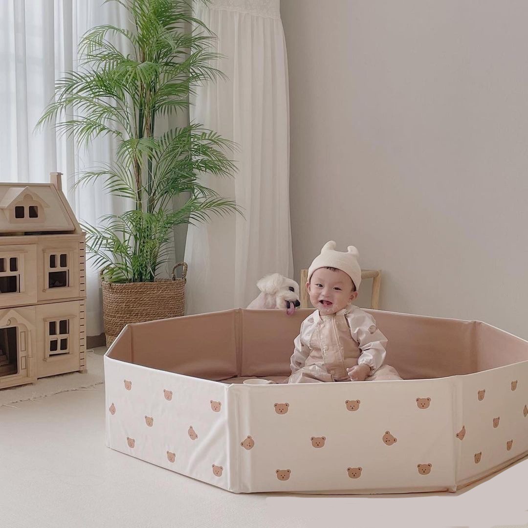 Korean Style Children's Indoor Multifunctional Game Pool Bear Print Ball Pool Baby Indoor Swimming Pool