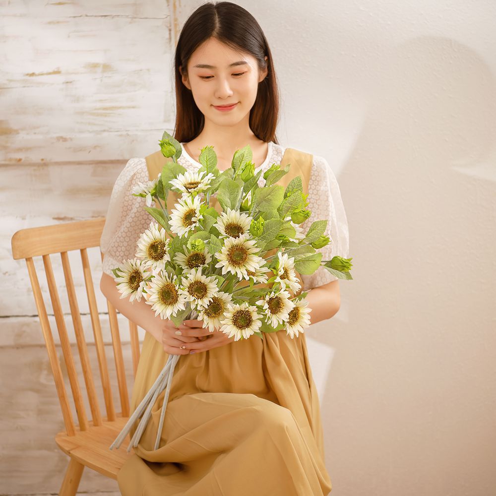 假花婚慶椿屋向日葵單枝INS風仿真花廠家家居裝飾跨境批發YC1057
