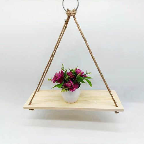 Wall Decor String Shelf Plant Pot Storage Shelf Wall Hanging Plywood Suspension Decor Wooden Ornament Wholesale