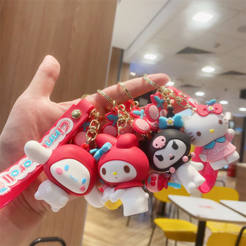 New cute Sanrio cherry whisper pendant Kurome with car bag pendant gift keychain wholesale