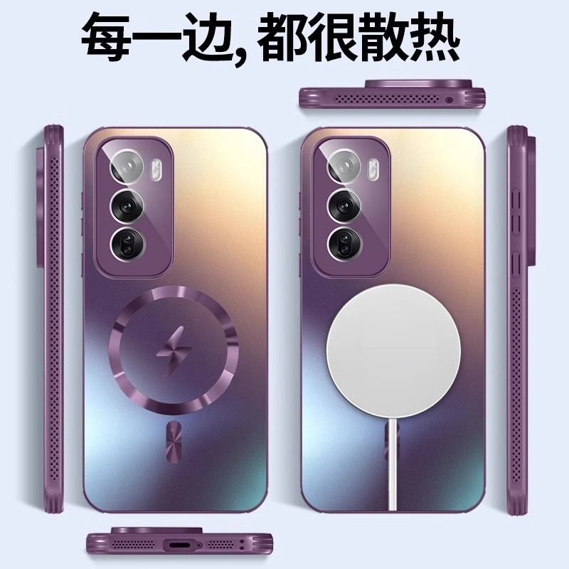 OPPOReno12 携帯電話ケース Pro 新しいレンズに適したオールインクルーシブシリコンエアバッグ落下防止冷却保護カバー男性用|undefined