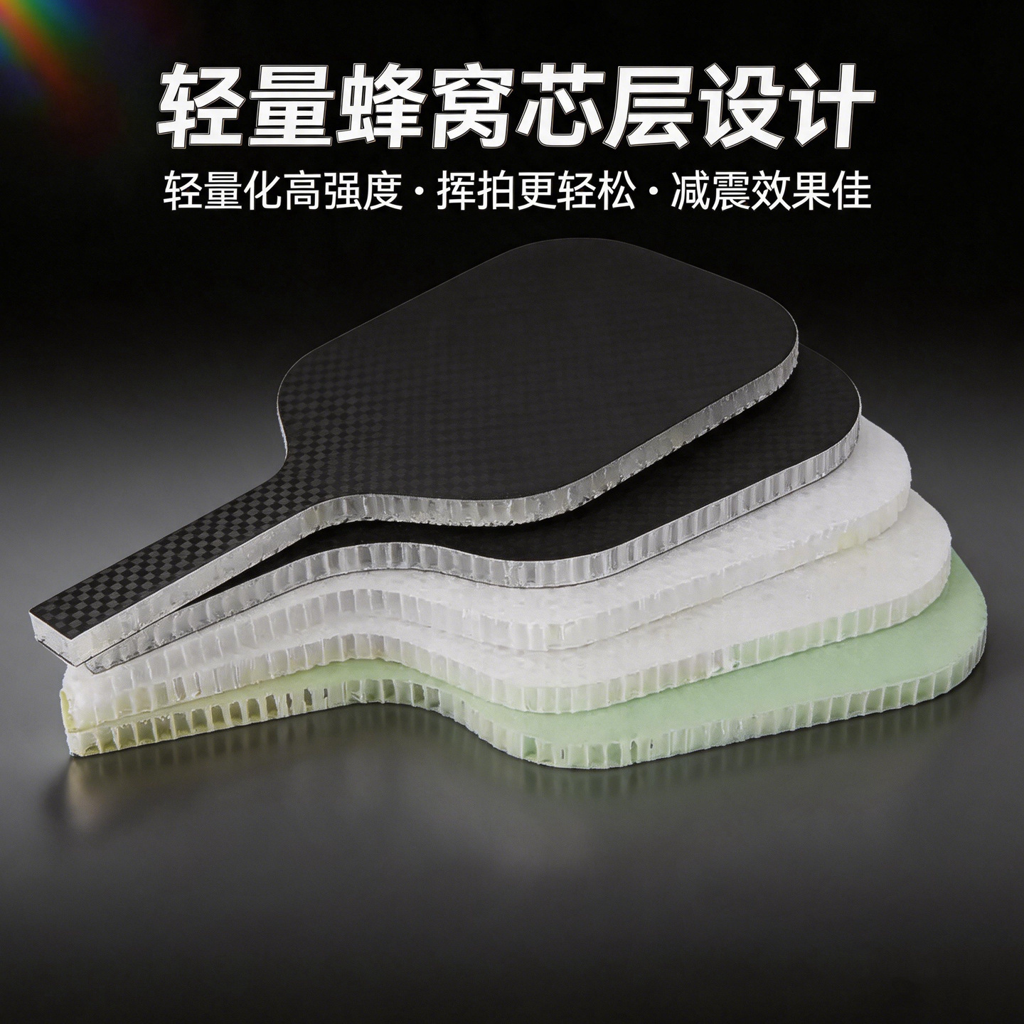Pickleball Paddle Semi-Finished Rough Carbon Fiber Glass Fiber Pickleball Paddle Professional Pp Honeycomb Core Material