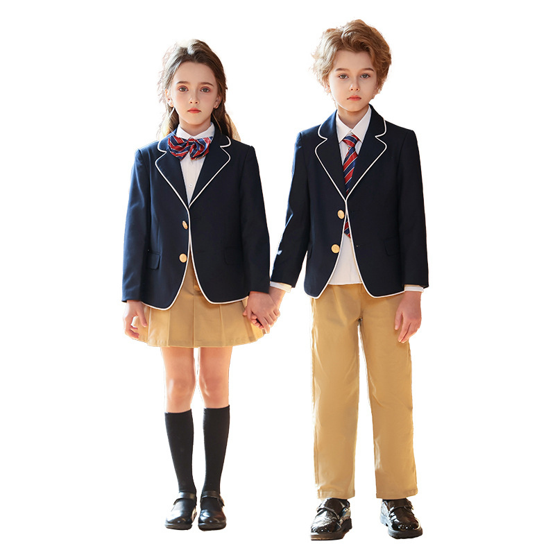 Uniformes escolares primavera y otoño nuevos productos de jardín de infantes, ropa de jardín de infantes, estilo de escuela secundaria, trajes, uniformes al por mayor