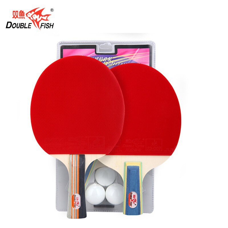 Pisces Table Tennis Racket 136A 126A Two-Shot Three-Ball Set Affordable Double-Sided Anti-Adhesive Horizontal and Straight Wholesale