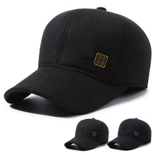 秋冬新款帽子中年男士毛呢棒球帽加厚护耳冬季中老年鸭舌帽爸爸帽