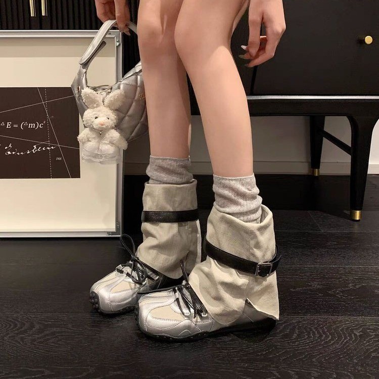 稳叔同款罗曼克～芭蕾舞鞋女厚底单鞋德训玛丽珍鞋凉靴堆堆短筒靴|undefined