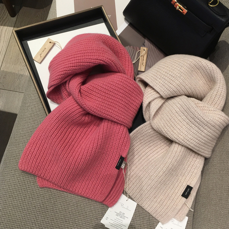 出口欧洲纯色竖纹WOOL100%羊毛围巾冬季保暖长款时尚披肩两用保暖|undefined