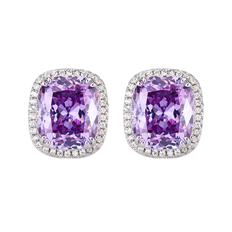 2024 Nuevo Zhuang Shengsheng Jewelry Fondo de cobre chapado en oro simulación nido de pájaro corte temperamento de diamante púrpura traje 15*20-10*12