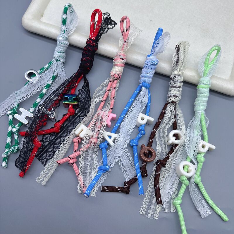Miu Series Colorfulful Bag Pendant DIY Lace Knot Dopamine Trendy Keychain Pendant Rope Pendant