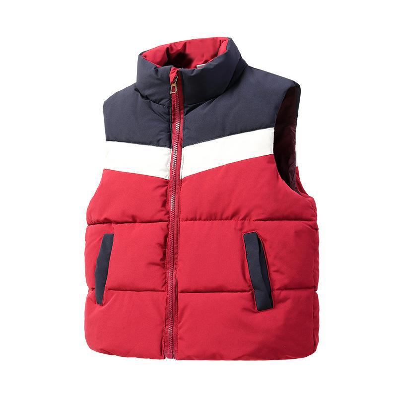 Chaleco de algodón para niños Otoño e Invierno para niños y niñas a juego de colores para bebés chaleco cálido estilo universitario Chaleco de Kindergarten
