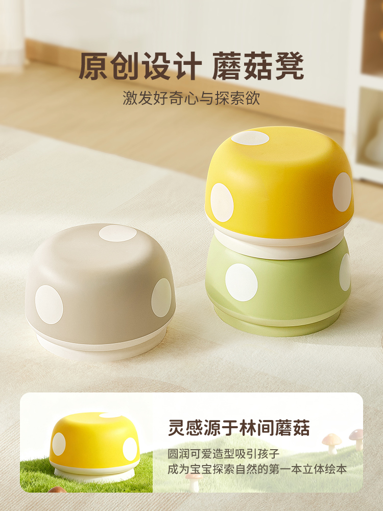✅ Small Stool, Low Stool, Plastic Children's Chair, Thickened Cartoon Non-Slip Household Footstool, Living Room Footrest