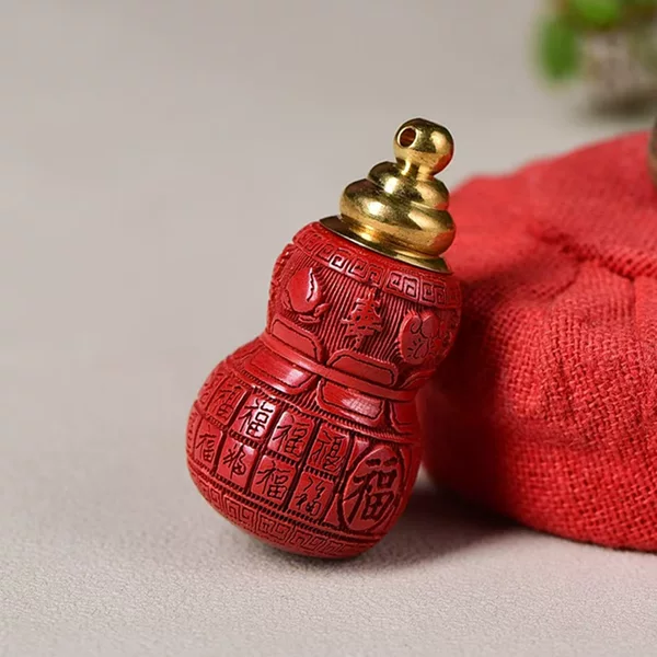 Muirui Cinnabar High Content Purple Gold Sand Baifu Gourd Bottle Mouth Openable Pendant Pendant Keychain
