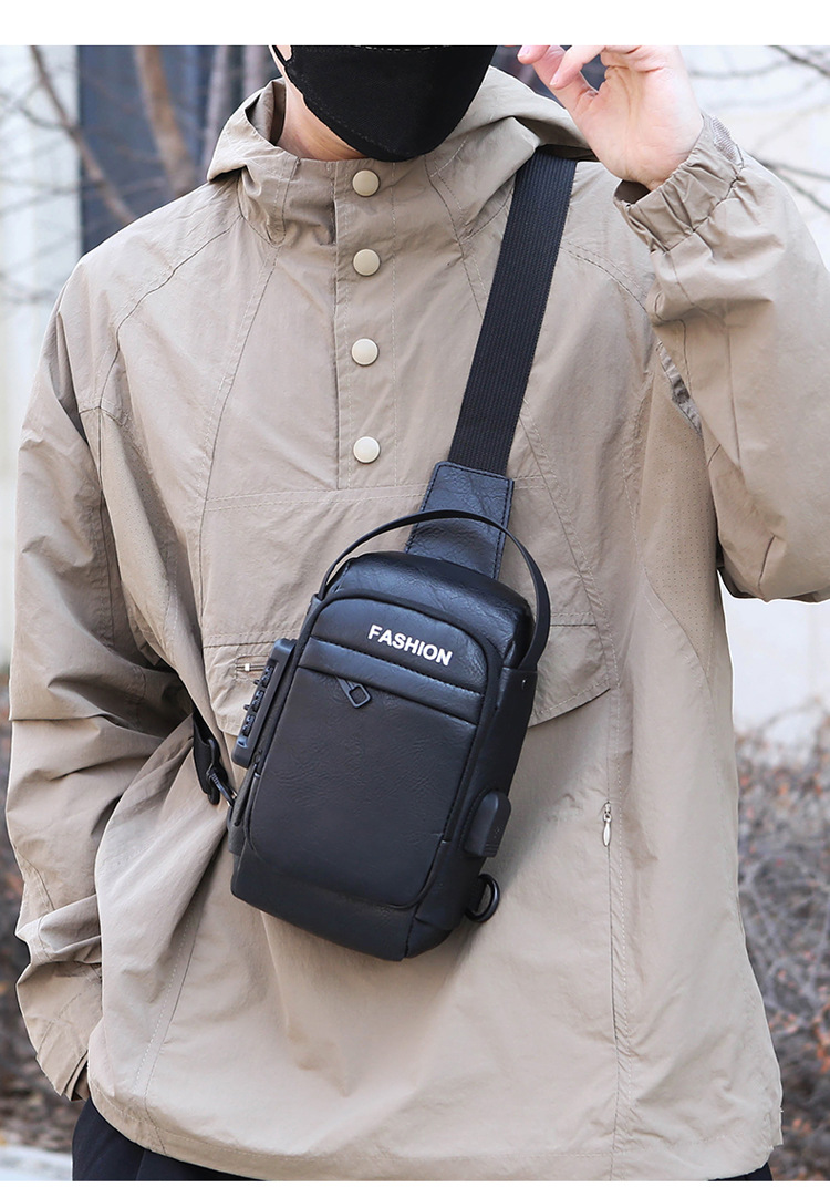 Men's chest bag, crossbody bag, anti-theft waist bag, outdoor sports bag, men's bag, crossbody bag, high-end cycling storage bag undefined
