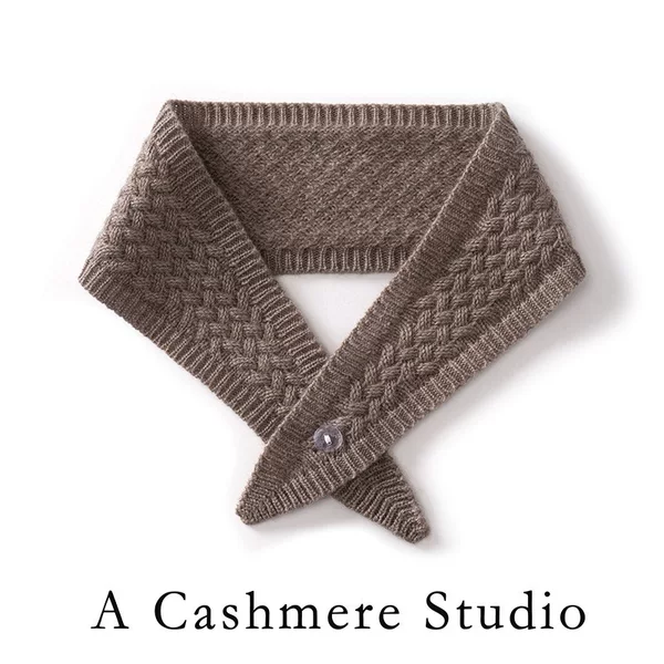 Cashmere Small Scarf Autumn and Winter Cute Warm Woolen Cashmere Neck Warmer Japanese and Korean Style Buttoned Knitted Neck Protector