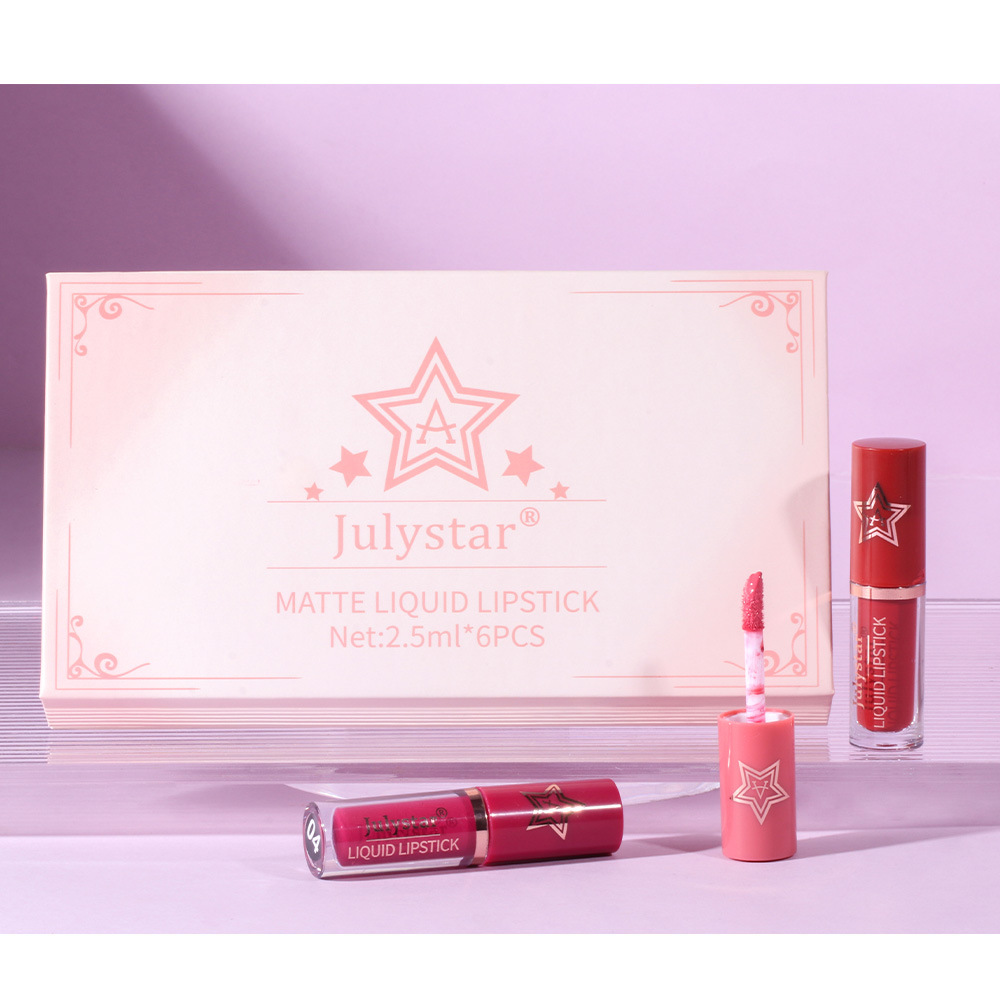 Cross-border makeup lip and cheek dual-use matte lip gloss set, natural, long-lasting, non-fading, non-stick to cups, matte lipstick wholesale undefined