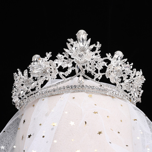 Crown tiara European and American luxury fashionable bride wedding dress wedding accessories birthday crown headband