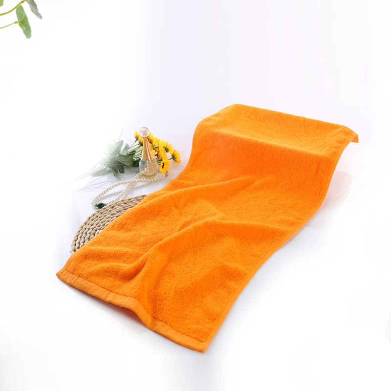 Hotel Orange Towel Pure Cotton Square Towel Beauty Salon Face Towel Bath Towel Embroider Custom Embroidered Logo High Quality