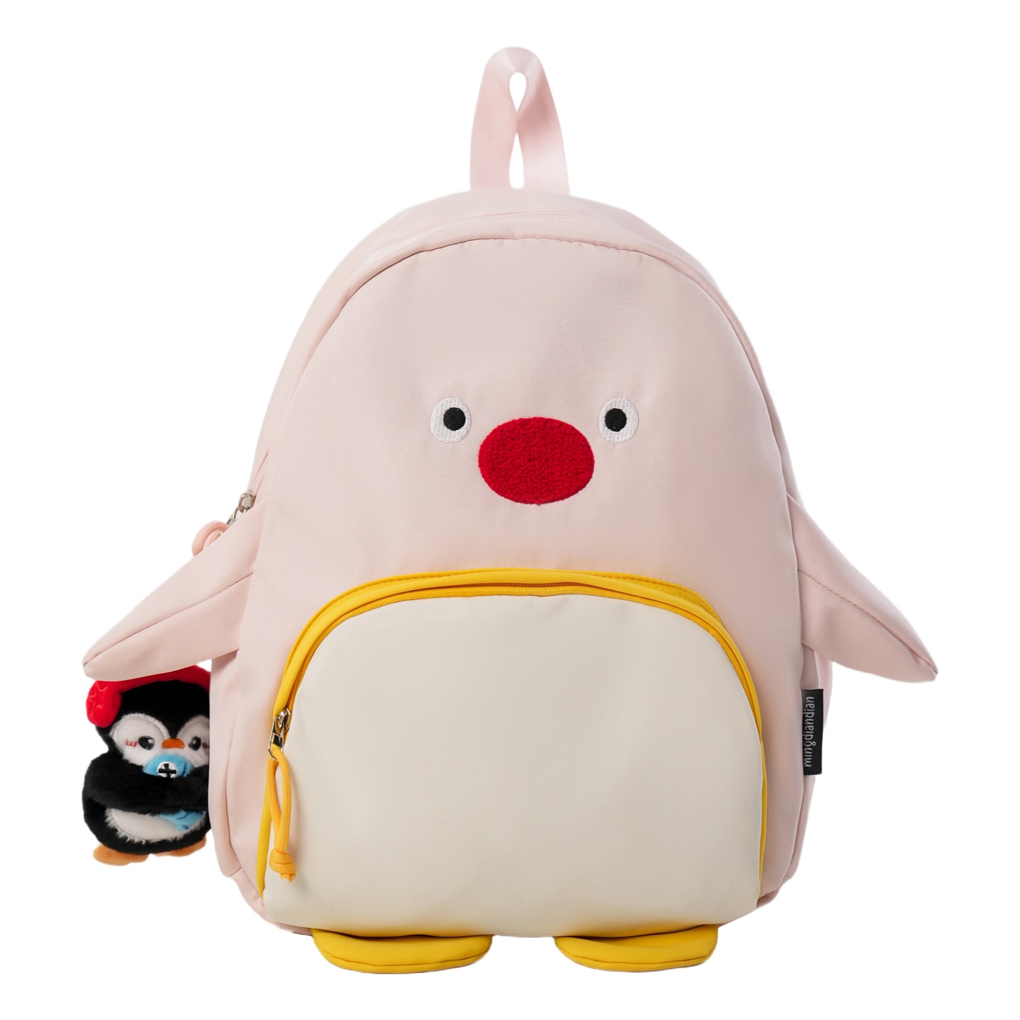 Mochila de clase de estudiantes universitarios caricatura lindo pequeño pingüino modelado mochila de mujer para viajar con colgante mochila