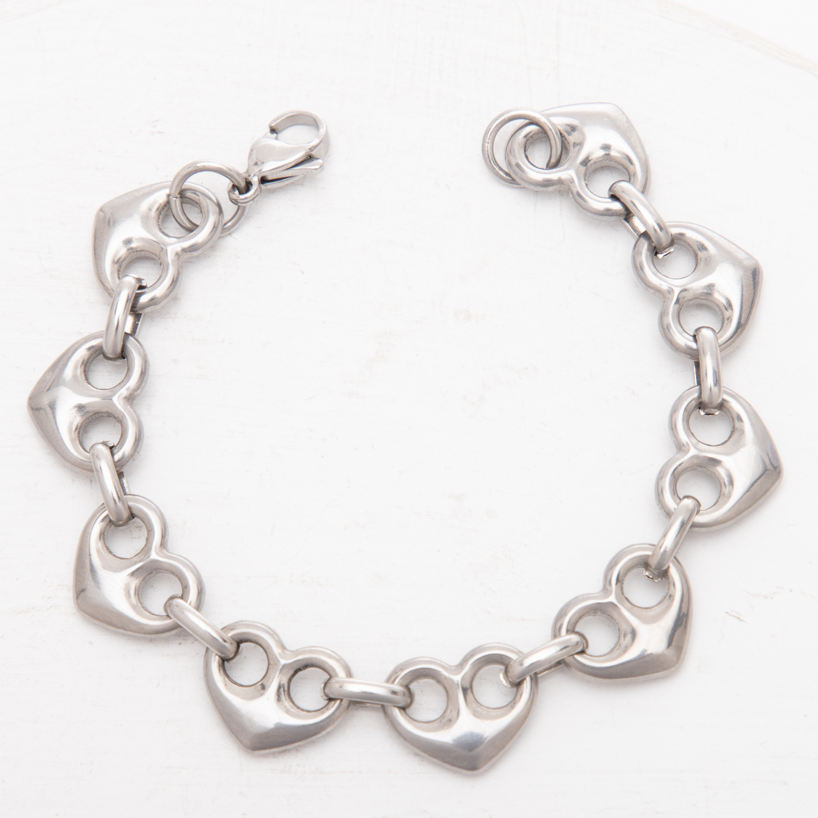 20g Weight Chain Jewelry Making Type Bracelets Classification 1 Piece Quantity 304 Stainless Steel Material Heart Shape Pattern All Seasons Season Casual Style 1 Piece 304 Stainless Steel Bracelets Chain Casual Heart Shape 1