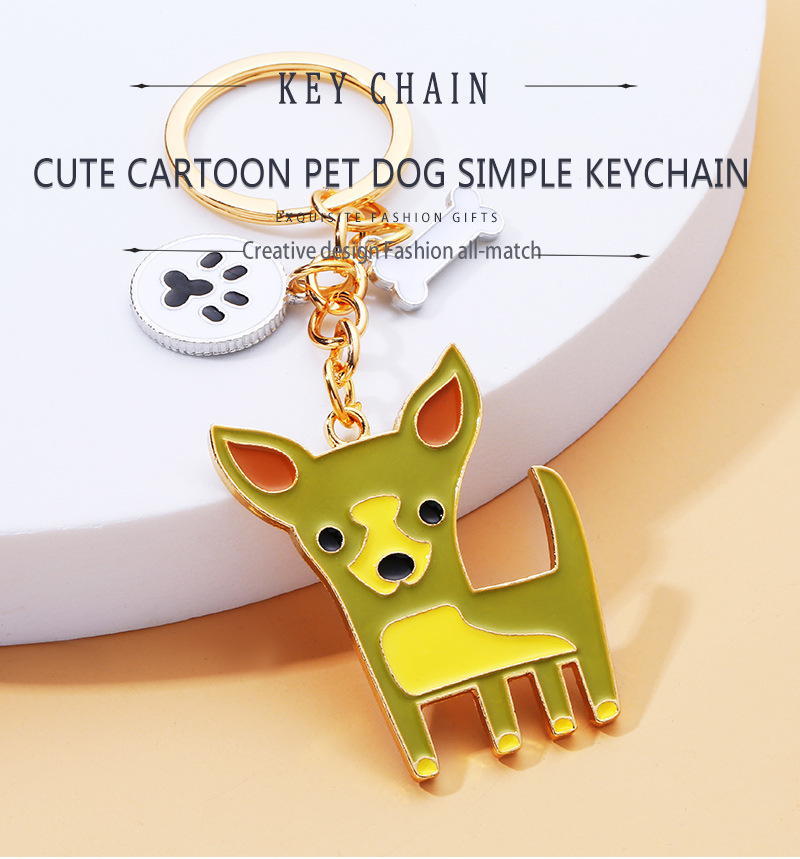 Cute Dog Bell Unforgettable Alloy Stoving Varnish Keychain display picture 1