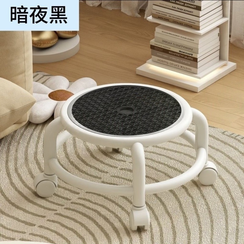 家庭用滑車小さなスツールユニバーサルホイール家庭用フロアマニキュアペディキュアスツール赤ちゃんメッシュ模造籐通気性小さなスツール|undefined
