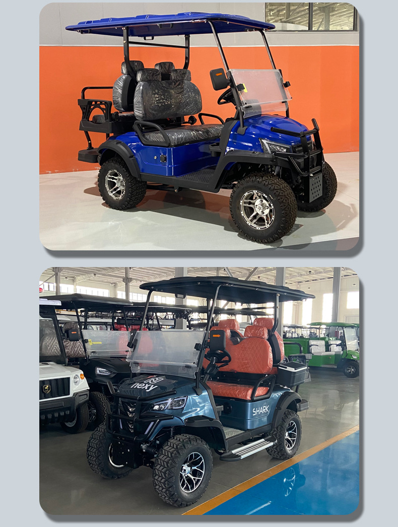 Electric golf cart, scenic area sightseeing vehicle, hotel reception four-wheel shuttle vehicle, property security patrol vehicle