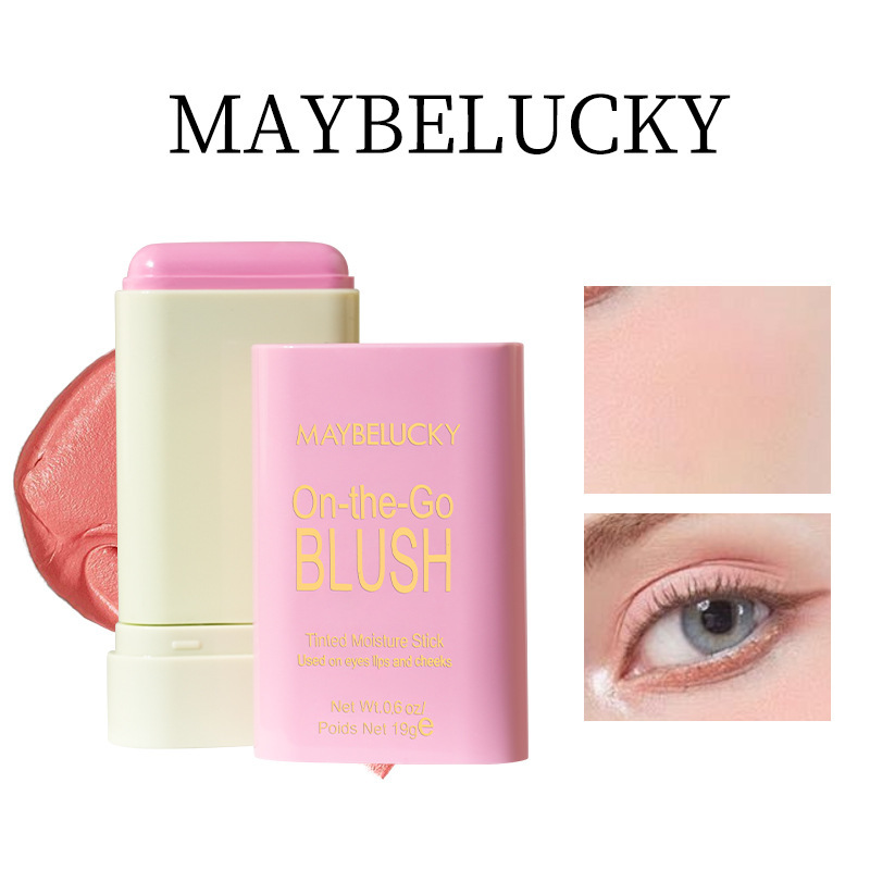 Cross-border MAYBELUCKY Vacant Smooth Blush Cream Face Repair Blush Natural Naked Makeup Blush Stick