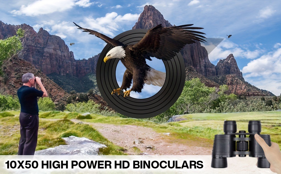 Binocolo HD Zoom ad alta potenza per adulti 10x50 a lungo raggio_voghion.com