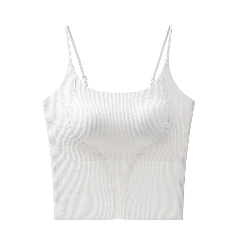 Correa delgada y delgada, almohadilla para el pecho, eslinga, taza sin correr, eslinga de espalda delgada y hermosa, almohadilla para el pecho, chaleco de sujetador de una pieza