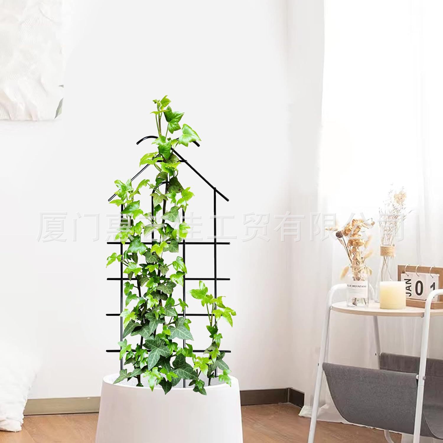 Iron Plant Trellis Small Vine Iron Climbing Frame Fence Courtyard Plant Climbing Frame Lattice Villa Potted Plant