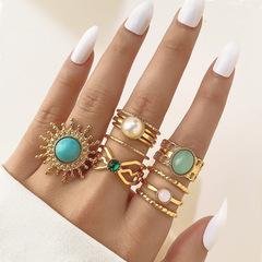 慕尚歐美跨境新款戒指套裝女 復古小眾簡約風幾何戒指11件套批發