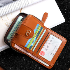 High-end wallet card holder, accordion women's short houndstooth exquisite high-end women's folding wallet all-in-one bag