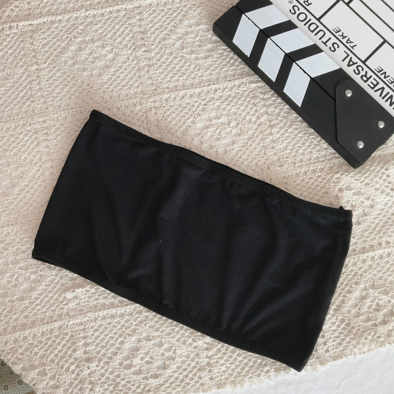 2024 sin correa de hombro de color sólido ropa interior de pecho de las niñas de la escuela anti-camera desnudo envuelto en el pecho sexy antideslizante base corta