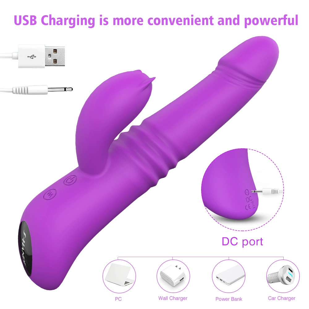 Telescopic Heated Vibrator, Strong Vibration, Telescopic & Heating Function, Multiple Colors