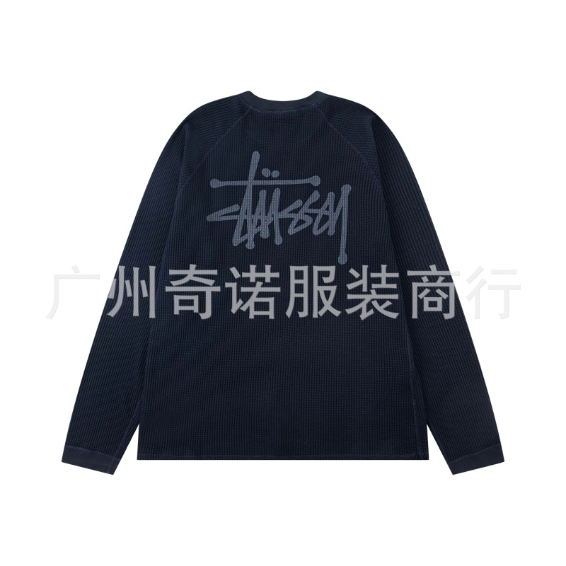 跨境高品 美式2025 秋季系列 logo徽标设计水洗插肩袖360克华夫格|undefined