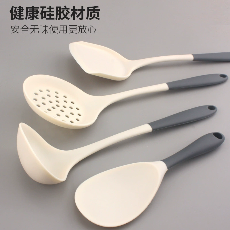High temperature resistant silicon spatula household silicone kitchenware kitchen four-piece set spatula soup spoon cooking spatula silicone spatula