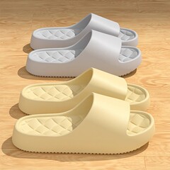女性用夏用スリッパ、滑り止め、カップル、自宅、浴室、入浴、厚底スリッパ、男性用夏用屋内用スリッパ