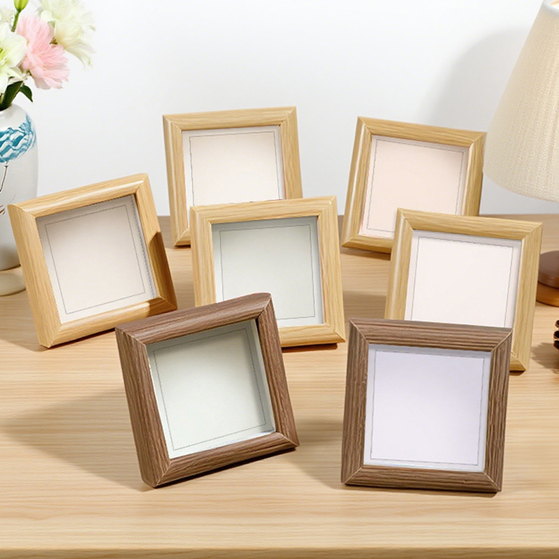 Square Mini Hollow Three-Dimensional Bedroom Photo Frame Display Wooden Empty Frame 8 Inch 6inch 10inch Manufacturer Wholesale Photo Frame