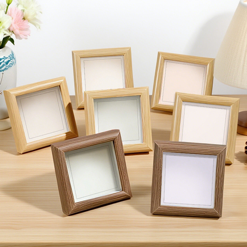 Square Mini Hollow Three-Dimensional Bedroom Photo Frame Display Wooden Empty Frame 8 Inch 6inch 10inch Manufacturer Wholesale Photo Frame